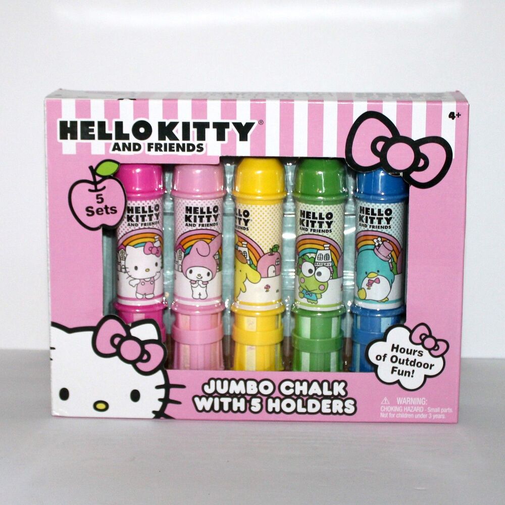 Hello Kitty Jumbo Sidewalk Chalk with Holders Inkology Sanrio children game